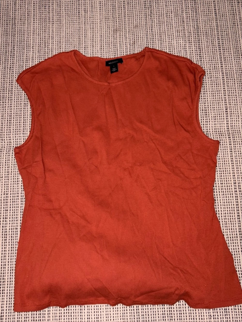 HALOGEN Women's Sleeveless Top Size L In Orange